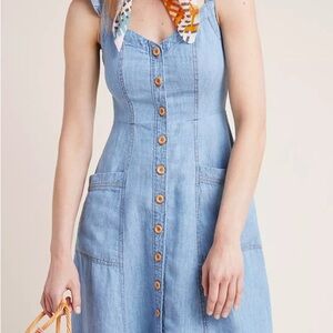 Anthropologie Pilcro Rostand Button-Front Midi Dress